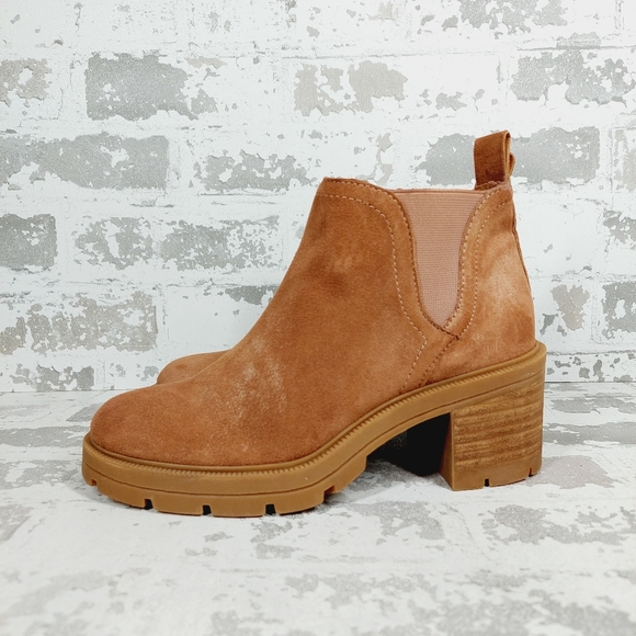 Lucky Brand Shoes - New Lucky Brand Sumah Brown Suede Block Heel Ankle Boots W689
